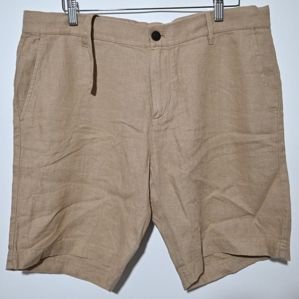 Bluemint Edmund Shorts Mens 100% Linen Sand Beige Size 36 Made in Turkey NWT